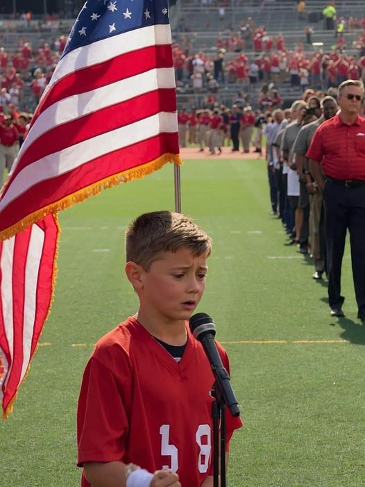 Emotional Impact: 10-Year-Old Wows with National Anthem, Brings Tears to Grown Men”