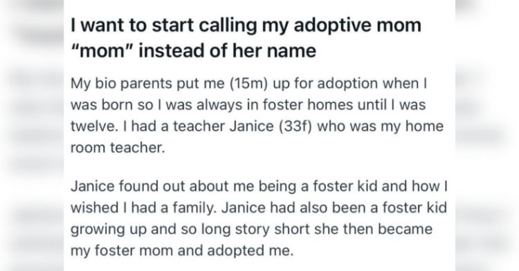 Teen Asks Internet For Help Calling His Foster Parent “Mom” For The First Time, Internet Delivers.
