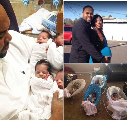 Husband kisses wife’s head before birth and murmurs five words – one hour later, he’s a single father to quadruplets.