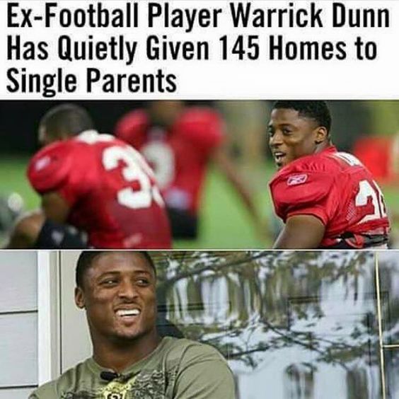 Former NFL Player Warrick Dunn Donates 173rd Home to Single Mom That’s Fully Furnished