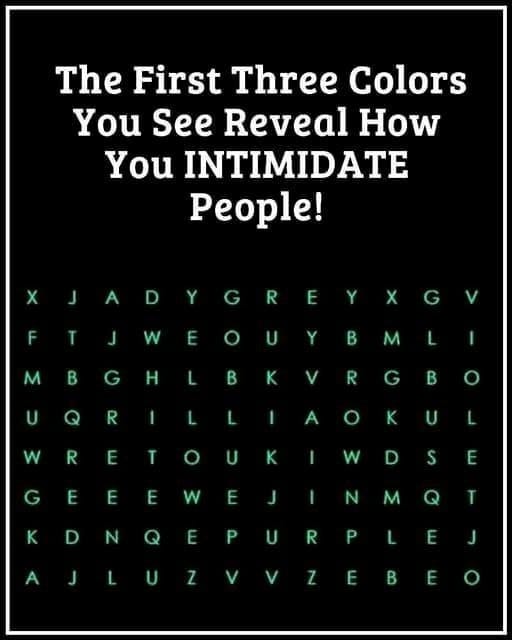 WHICH COLORS DO YOU NOTICE FIRST?