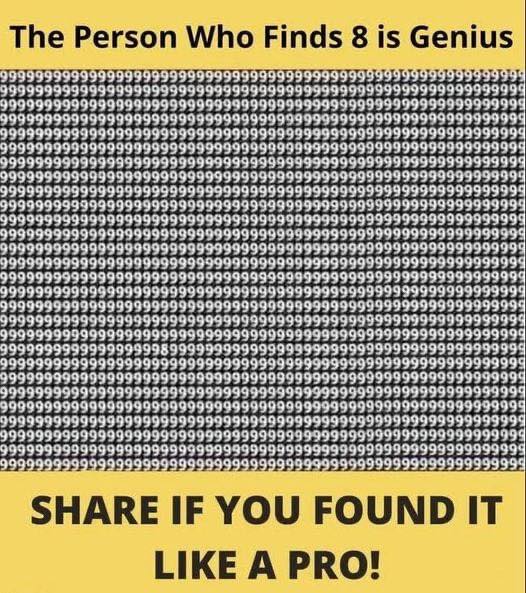 A genius is someone who finds 8.