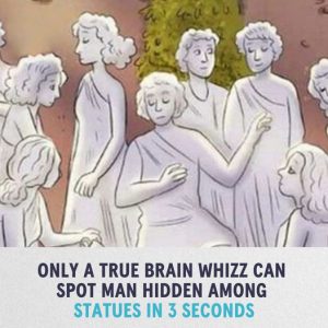 Only a true brain whizz can spot man hidden among statues in 3 seconds